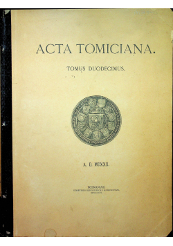 Acta tomica tomus duodecimus