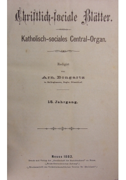 Christlich=lociate Blatter. 1882r.