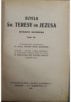 Dzieła św Teresy od Jezusa 1943 r