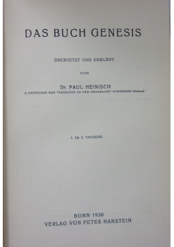 Das buch genesis, 1930 r.