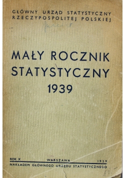 Mały Rocznik Statystyczny 1939 r.