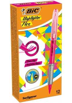Zakreślacz Highligter flex różowy (12szt) BIC