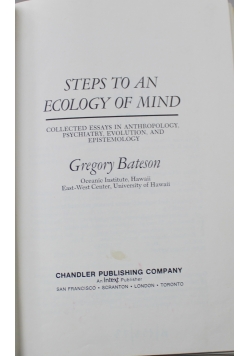Steps to An Ecology of Mind