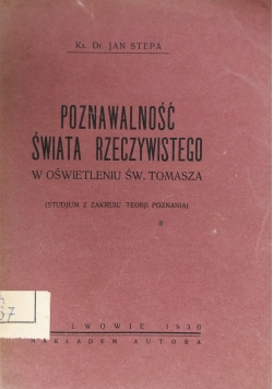 Poznawalność świata rzeczywistego 1930 r.