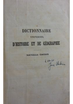Dictionnaire universel D`Histoire et de Geographie, 1859 r.