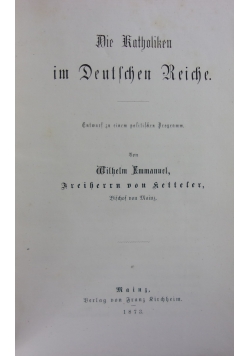 Die katoliken im Deutschen Reiche, 1873