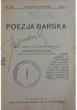 Poezja barska, 1928 r.