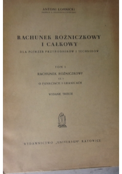 Rachunek różniczkowy i całkowy, 1949r.