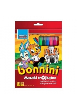 Mazaki trójkątne Bonnini Jumbo 12 kolorów NOSTER