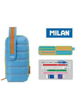 Multipiórnik MILAN owalny z 4 piórnikami COLOURS niebieski
