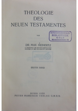 Theologie des neuen testamentes, 1950 r.