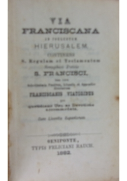 Via franciscana ad colestem hierusalem, 1882 r.
