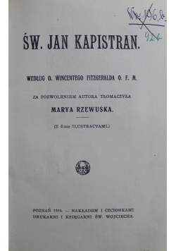 Św Jan Kapistran 1916 r.