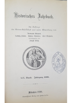 Historisches jahrbuch XIX band, 1898r.