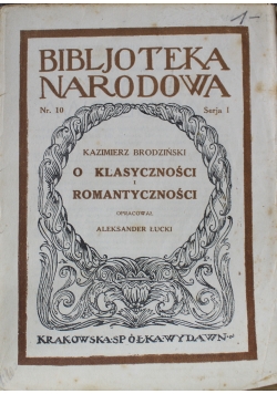 O klasyczności i romantyczności 1925 r.