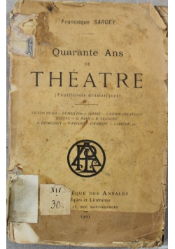 Quarante Ans de Theatre 1901 r.