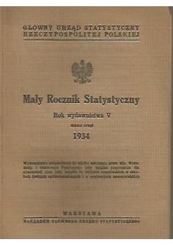 Mały rocznik statystyczny, 1934 r.
