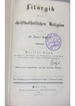 Liturgik der christkatholischen Religion, 1835r., tom 1-2