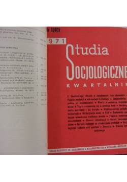 Studia socjologiczne. Kwartalnik
