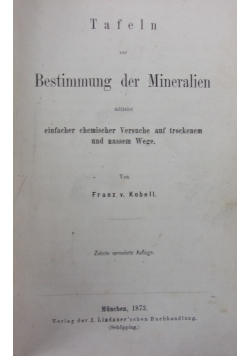 Tafeln zur Bestimmung der Mineralien, 1873 r.