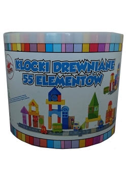 Klocki drewniane 55 elementów