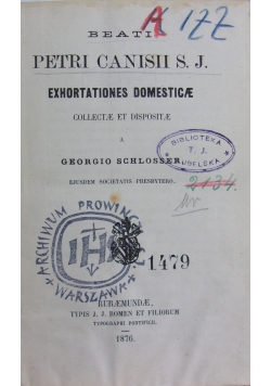 Exhortationes domesticae, 1876 r.