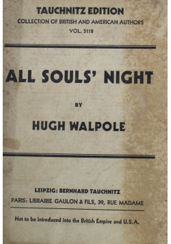 All Souls Night 1933 r