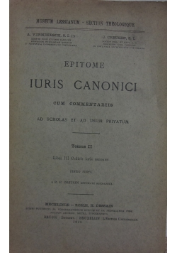 Epitome Iuris Canonici, Tom II, 1940 r.