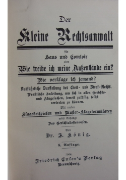 Der Kleine Rechtsanmalt,1904r.
