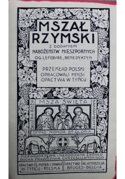 Mszał Rzymski 1949 r.