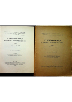 Korespondencja Hieronima Rozrażewskiego 2 Tomy 1937 r.