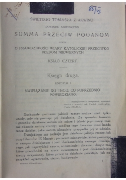 Summa przeciw poganom, 1930 r.