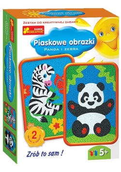 Piaskowe obrazki Panda i zebra