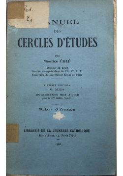 Manuel des cercles d etudes 1926 r.