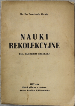 Nauki rekolekcyjne dla młodzieży szkolnej 1937 r.
