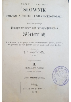 Słownik Polsko-Niemiecki, 1873r.