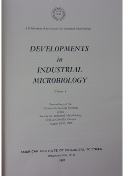 Developments in industrial microbiology