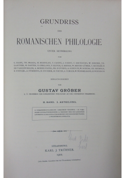 Grundriss der romanischen philologie 1902 r.