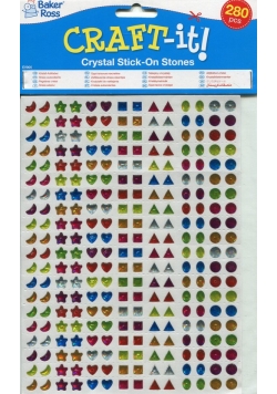 Kryształki mini 3D samoprzylepne 280 sztuk mix
