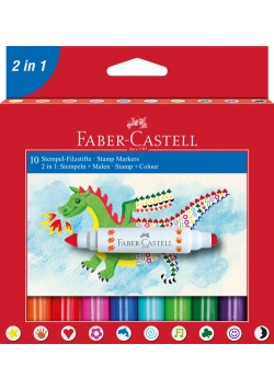 Flamastry z pieczątkami 10 kolorów Faber-Castell