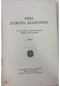 Pisma Zygmunta Krasińskiego, 1922r.