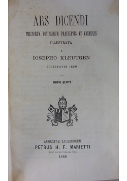 Ars dicendi, 1868 r.