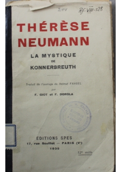 Therese Neumann la mystique de konnersreuth 1935 r.