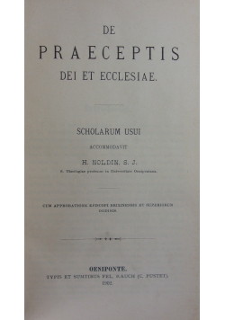 De Praeceptis ,1902r.
