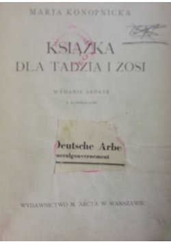 Książka dla Tadzia i Zosi, 1926r.