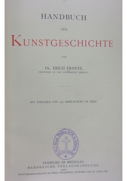 Handbuch der Kunstges chichte, 1900r.
