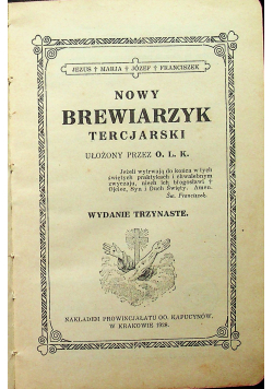Nowy Brewiarzyk Tercjarski 1928 r.