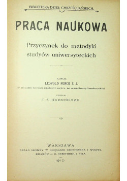 Praca Naukowa 1910r.