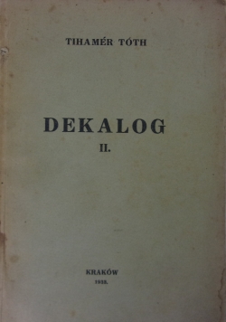 Dekalog II, 1933 r.