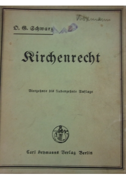 Das Kirchenrecht ,1927 r.